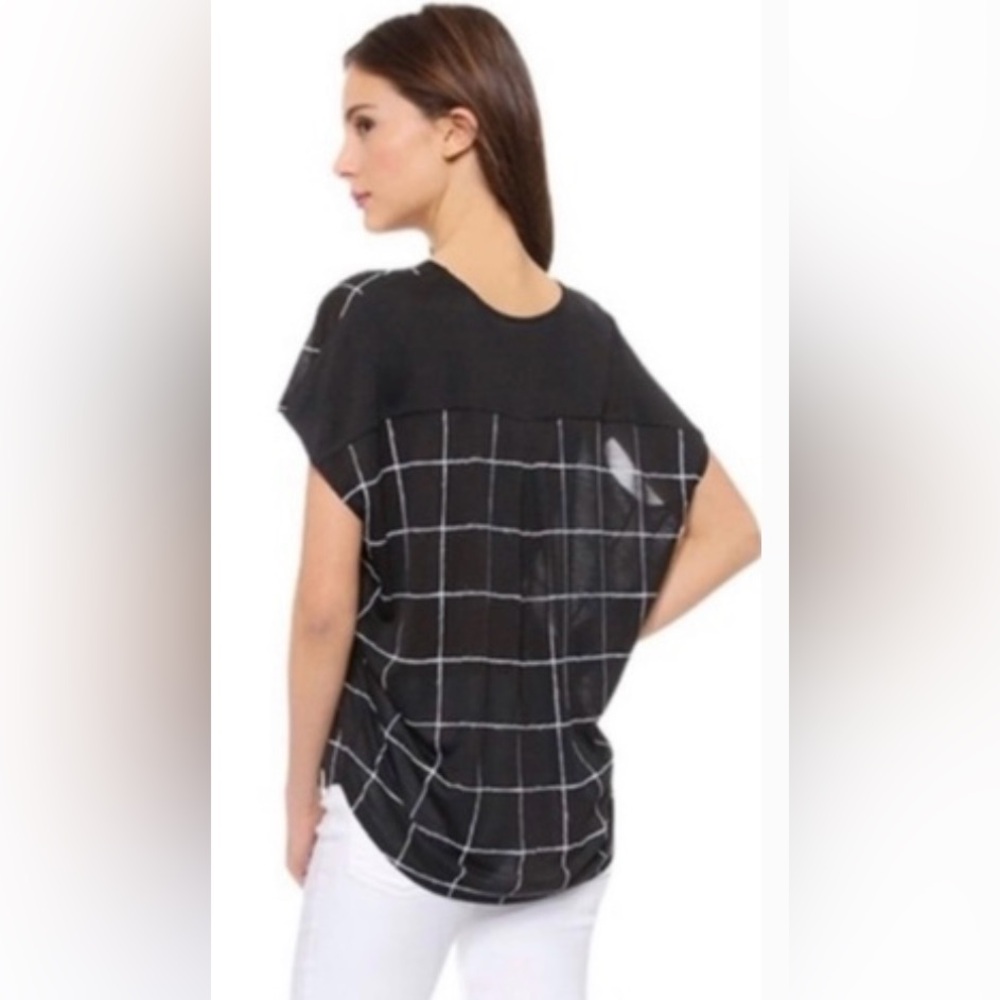 Vince Windowpane tee Black and white small - Picture 13 of 14